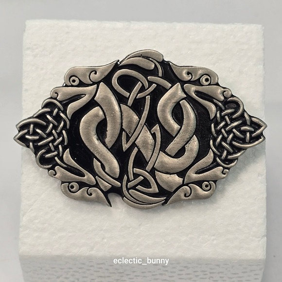 Mobtown Chicago 2002 Celtic Knot Belt Buckle Pewter Vintage Goth Biker Collect - Picture 3 of 16